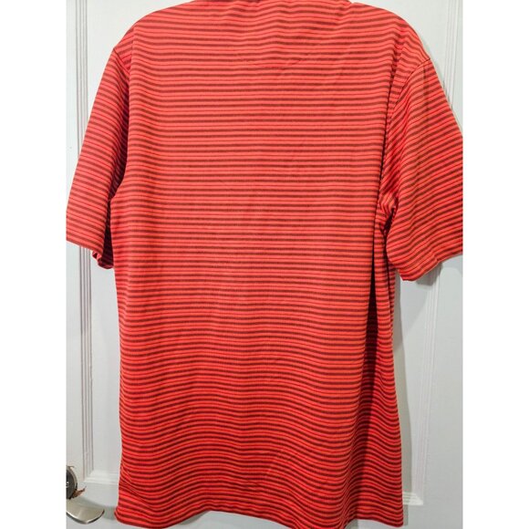 Nike Men's Red Orange/Black Dri-Fit UV Striped Polo Shirt M - Picture 7 of 7